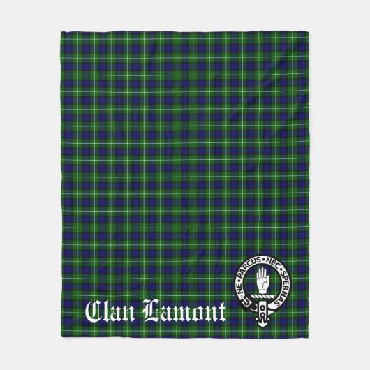 Scottish Clan Lamont Wappen Abzeichen und Tartan Fleecedecke (Vorderseite)