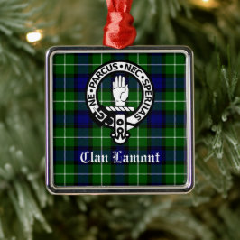 Scottish Clan Lamont Wappen Abzeichen und Tartan Ornament Aus Metall