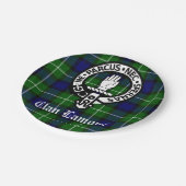 Scottish Clan Lamont Wappen Abzeichen und Tartan Pappteller (Schrägansicht)