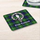 Scottish Clan Lamont Wappen Abzeichen und Tartan Rechteckiger Pappuntersetzer (angewinkelt)