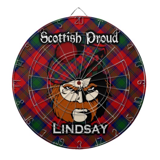 Scottish Clan Lindsay Tartan Dartboard Dartscheibe (vorne)