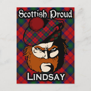 Scottish Clan Lindsay Tartan Postcard Postkarte