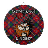 Scottish Clan Lindsey Lindsay Tartan Dartboard Dartscheibe (vorne)