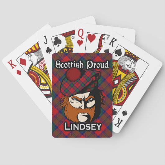 Scottish Clan Lindsey Lindsay Tartan Deck Spielkarten (Rückseite)