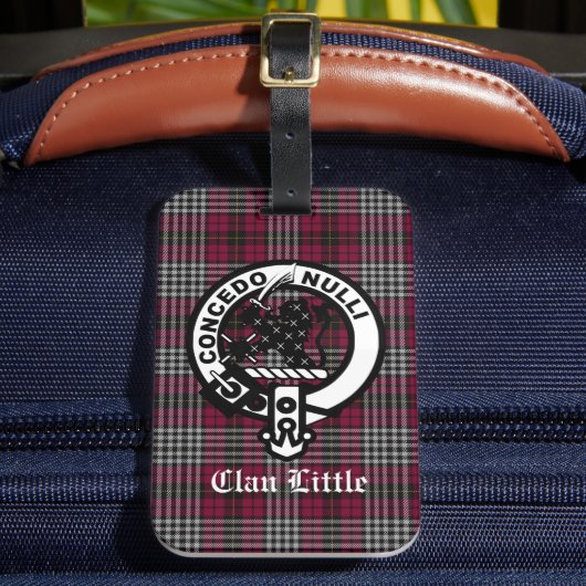 Scottish Clan Little Wappen Abzeichen und Tartan C Gepäckanhänger (Vorderseite Insitu 2)