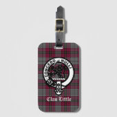Scottish Clan Little Wappen Abzeichen und Tartan C Gepäckanhänger (Vorderseite Vertikal)