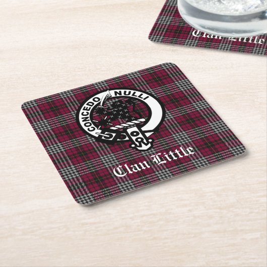 Scottish Clan Little Wappen Abzeichen und Tartan C Rechteckiger Pappuntersetzer (angewinkelt)