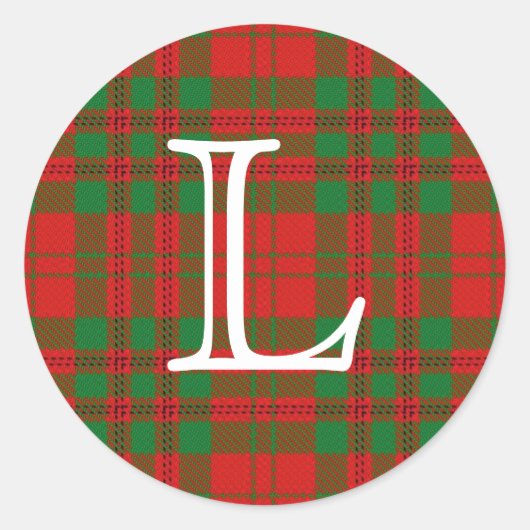 Scottish Clan Livingstone Tartan mit Monogramm Runder Aufkleber (Vorderseite)