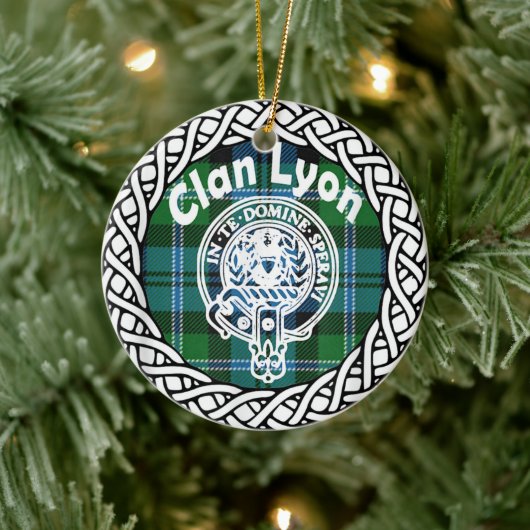 Scottish Clan Lyon Tartan und Wappen Keramik Ornament (Baum)