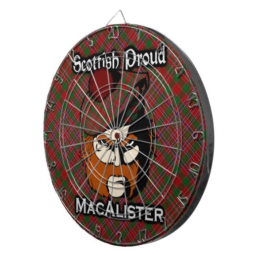 Scottish Clan MacAlister Tartan Dartboard Dartscheibe (Vorderseite rechts)