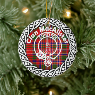 Scottish Clan MacAlister Tartan und Wappen Keramik Ornament