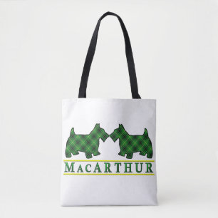 Scottish Clan MacArthur Scottie Dogs Tartan Karier Tasche