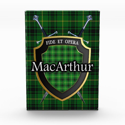 Scottish Clan MacArthur Tartan Fotoblock (Vorderseite)