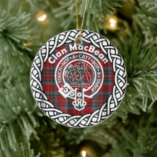 Scottish Clan MacBean Tartan und Wappen Keramik Ornament