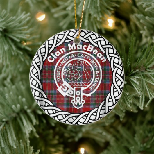Scottish Clan MacBean Tartan und Wappen Keramik Ornament (Baum)