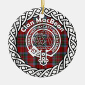 Scottish Clan MacBean Tartan und Wappen Keramik Ornament (Vorne)
