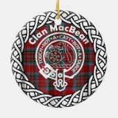 Scottish Clan MacBean Tartan und Wappen Keramik Ornament (Hinten)