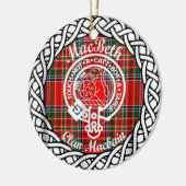 Scottish Clan MacBeth Tartan und Wappen Keramik Ornament (Links)