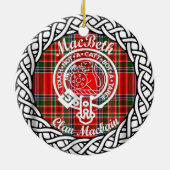 Scottish Clan MacBeth Tartan und Wappen Keramik Ornament (Hinten)