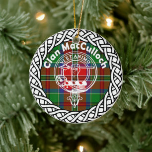 Scottish Clan MacCullock Tartan und Wappen Keramik Ornament