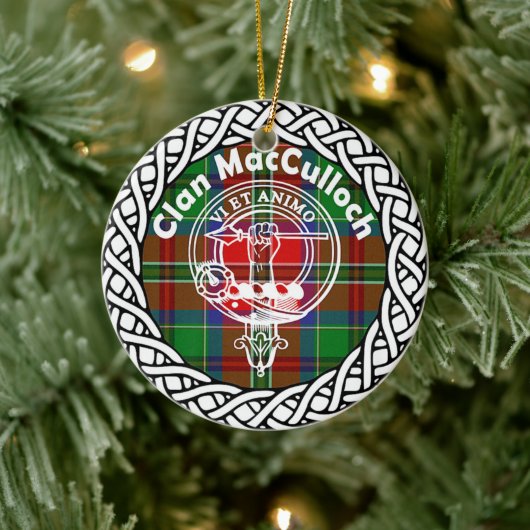 Scottish Clan MacCullock Tartan und Wappen Keramik Ornament (Baum)