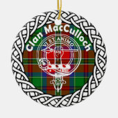 Scottish Clan MacCullock Tartan und Wappen Keramik Ornament (Vorne)
