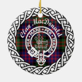 Scottish Clan MacDonald Tartan and Crest Keramik Ornament (Hinten)