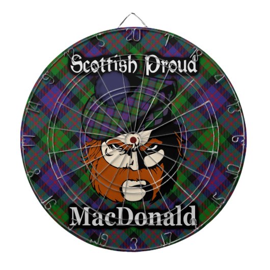 Scottish Clan MacDonald Tartan Dartboard Dartscheibe (vorne)