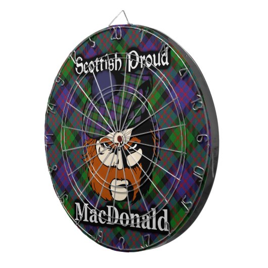 Scottish Clan MacDonald Tartan Dartboard Dartscheibe (Vorderseite rechts)