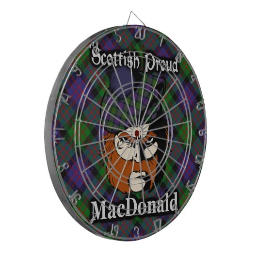 Scottish Clan MacDonald Tartan Dartboard Dartscheibe (Vorderseite Links)