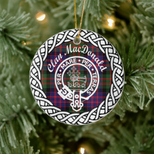 Scottish Clan MacDonald Tartan und Wappen Keramik Ornament