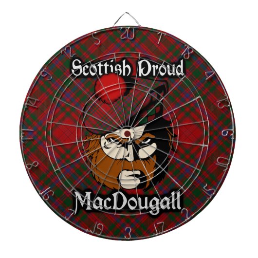 Scottish Clan MacDougall Tartan Dartboard Dartscheibe (vorne)