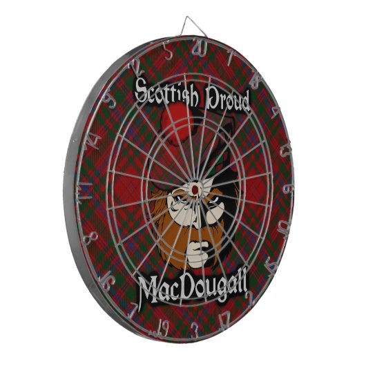 Scottish Clan MacDougall Tartan Dartboard Dartscheibe (Vorderseite Links)