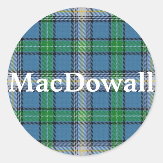 Scottish Clan MacDowall Tartan Kariert Runder Aufkleber (Vorderseite)