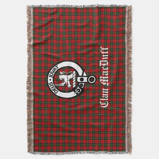Scottish Clan MacDuff Tartan und Wappen Abzeichen Decke (Vorderseite Vertikal)