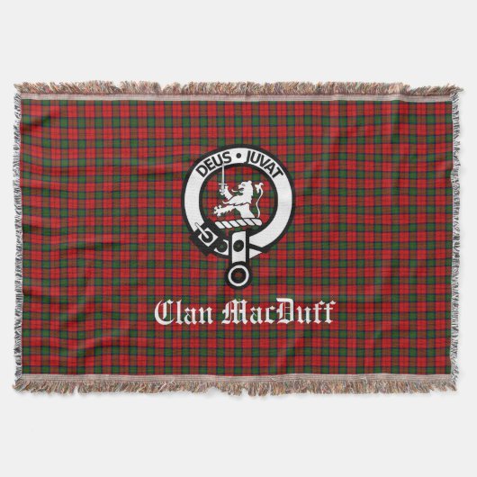 Scottish Clan MacDuff Tartan und Wappen Abzeichen Decke (Vorderseite)