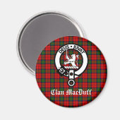 Scottish Clan MacDuff Tartan und Wappen Abzeichen Magnet (Vorderseite/Rückseite)