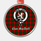 Scottish Clan MacDuff Tartan und Wappen Abzeichen Ornament Aus Metall (Vorne)