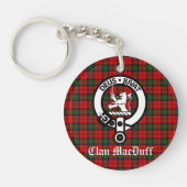 Scottish Clan MacDuff Tartan und Wappen Abzeichen Schlüsselanhänger (Vorderseite)