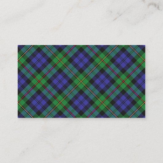 Scottish Clan MacEwen Tartan Kariert Visitenkarte (Rückseite)