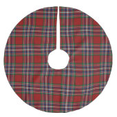 Scottish Clan MacFarlane Red Blue Tartan Polyester Weihnachtsbaumdecke (Vorderseite)