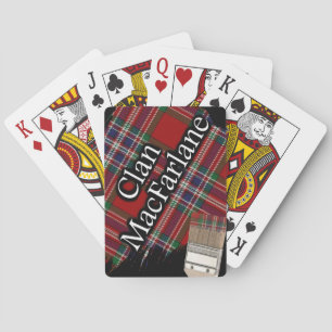 Scottish Clan MacFarlane Tartan Paint Brush Spielkarten