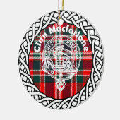 Scottish Clan Macfarlane Tartan und Wappen Keramik Ornament (Links)