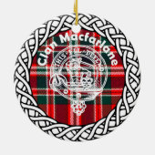 Scottish Clan Macfarlane Tartan und Wappen Keramik Ornament (Hinten)