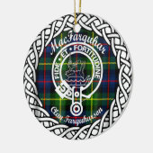 Scottish Clan MacFarquhar Tartan und Wappen Keramik Ornament (Links)