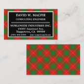 Scottish Clan MacFie Tartan Kariert Visitenkarte (Vorne/Hinten)