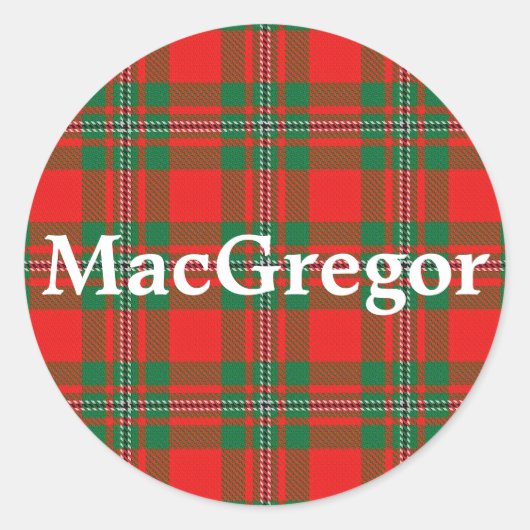 Scottish Clan MacGregor Gregor Tartan Kariert Runder Aufkleber (Vorderseite)