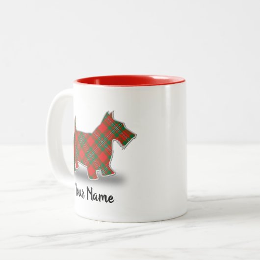 Scottish Clan MacGregor Tartan Scottish Terrier Zweifarbige Tasse (Vorderseite Links)