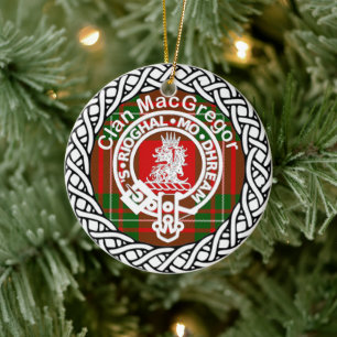 Scottish Clan MacGregor Tartan und Wappen Keramik Ornament