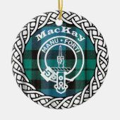 Scottish Clan MacKay Tartan and Crest Keramik Ornament (Vorne)